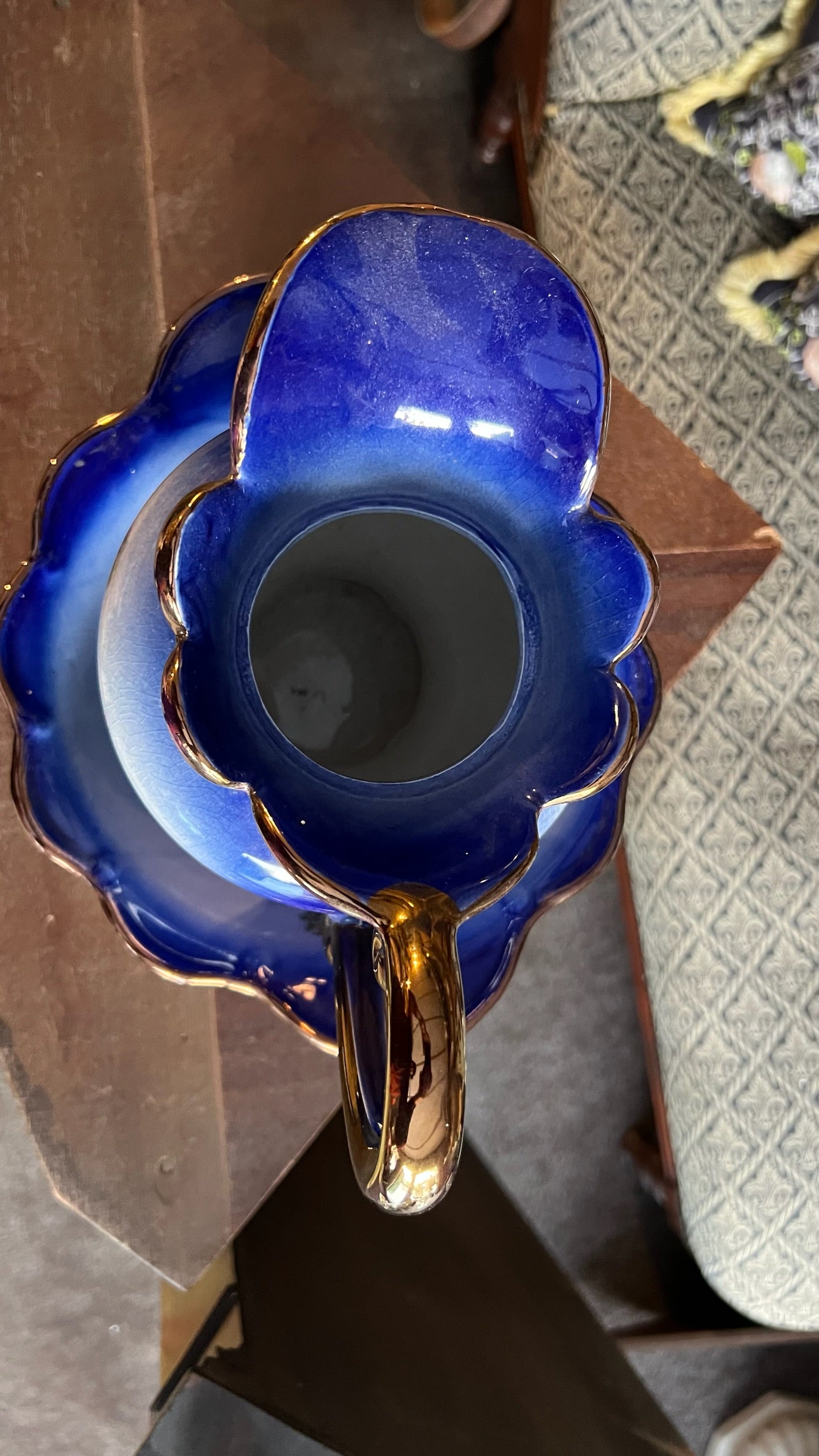 Vintage blue jug and bowl set