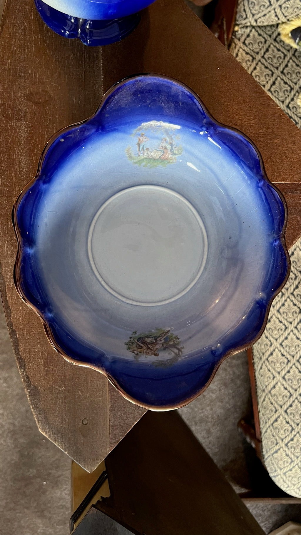 Vintage blue jug and bowl set