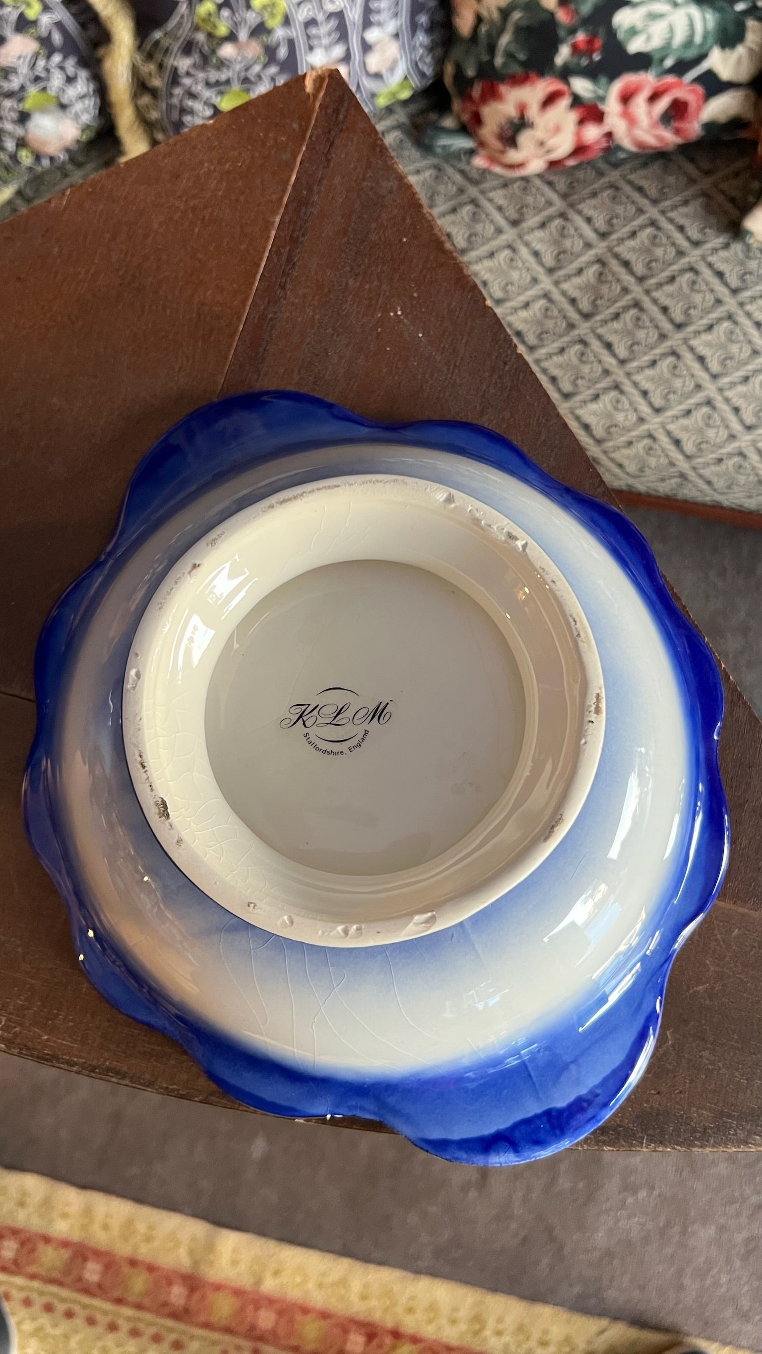 Vintage blue jug and bowl set