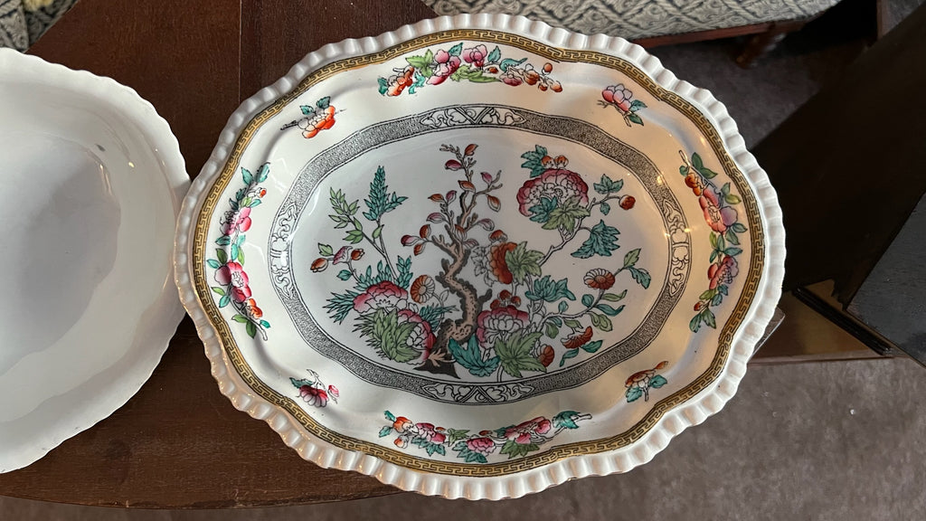 Vintage Adams “Indian Tree” lidded serving bowl / terrine