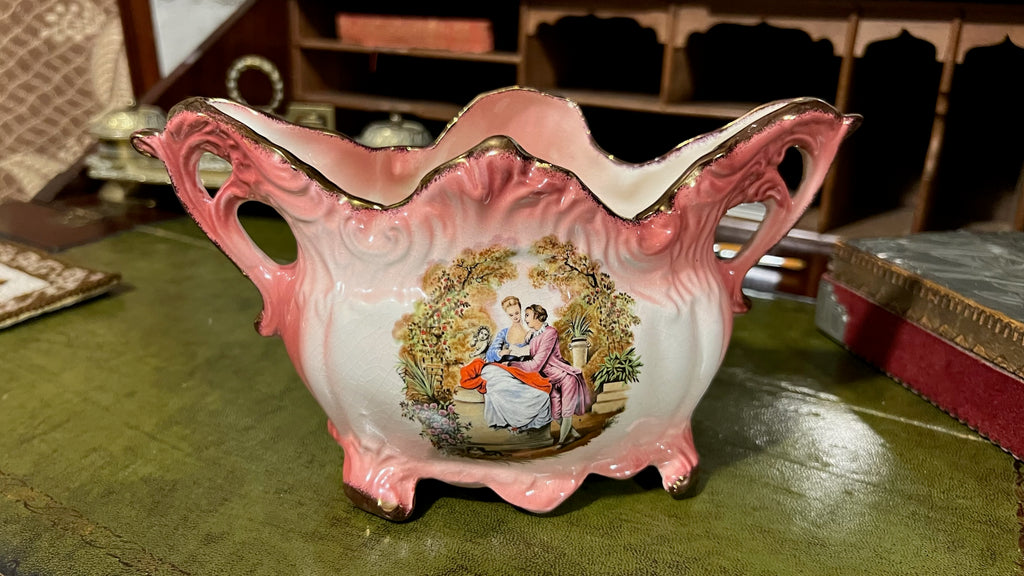 Beautiful vintage Staffordshire bowl – decorated in Rococo style