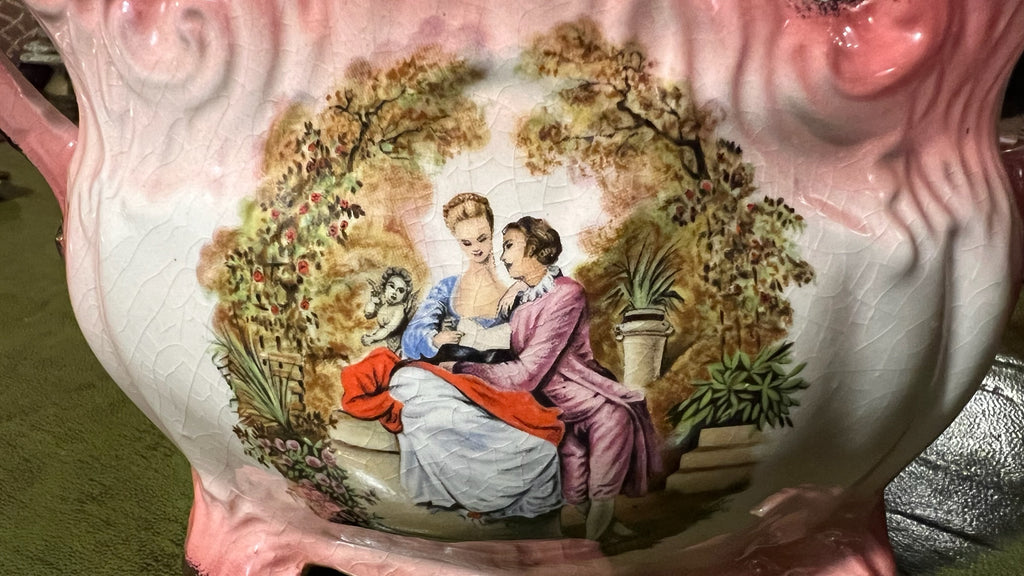 Beautiful vintage Staffordshire bowl – decorated in Rococo style