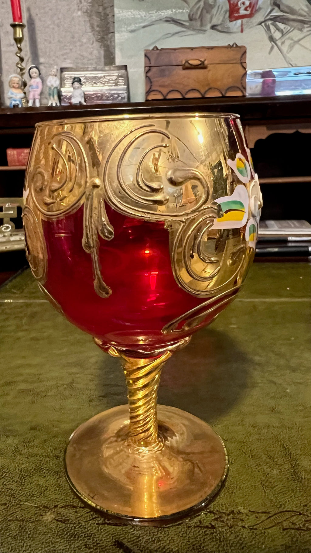 Bohemian Ruby Red Glass Carafe Set