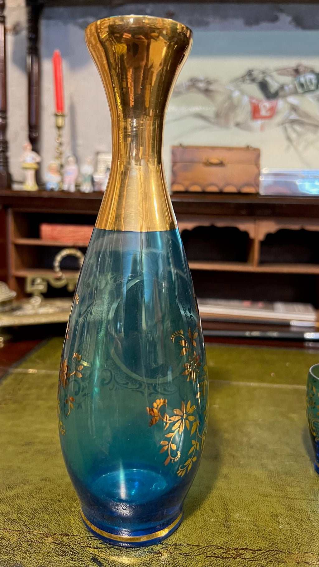 Vintage Murano-style Bohemian enameled glass set (1950-1970)