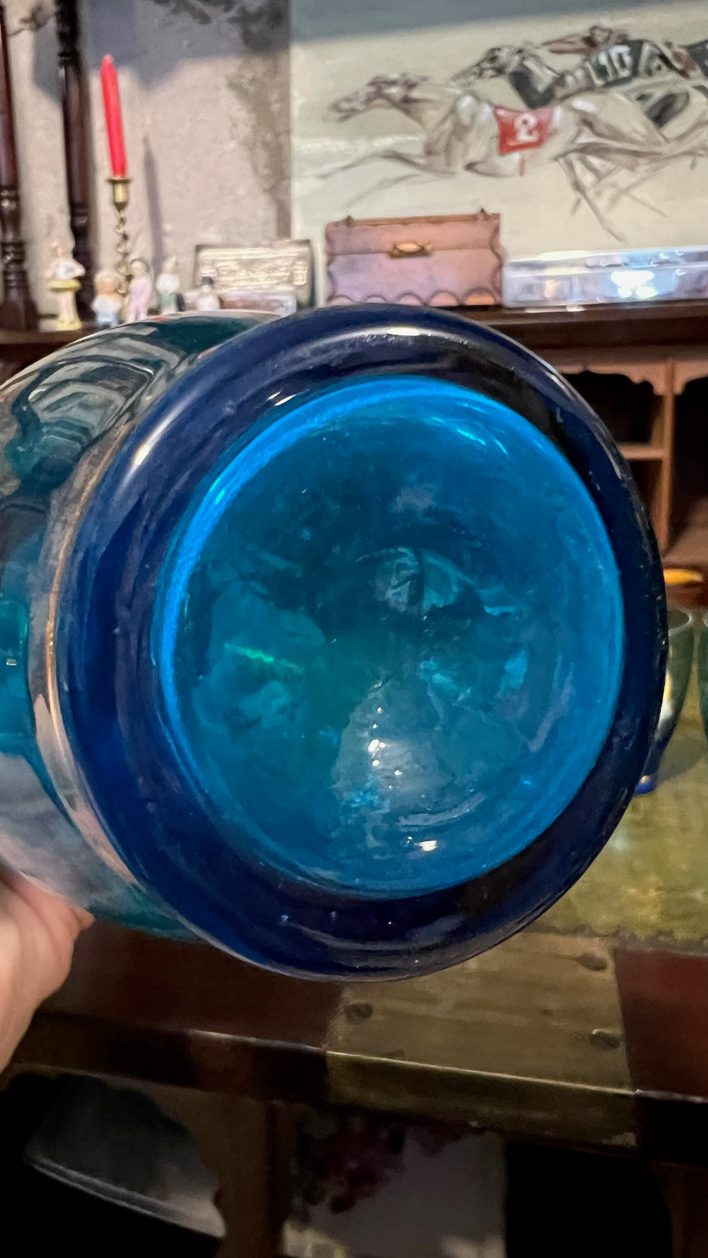 Vintage Murano-style Bohemian enameled glass set (1950-1970)