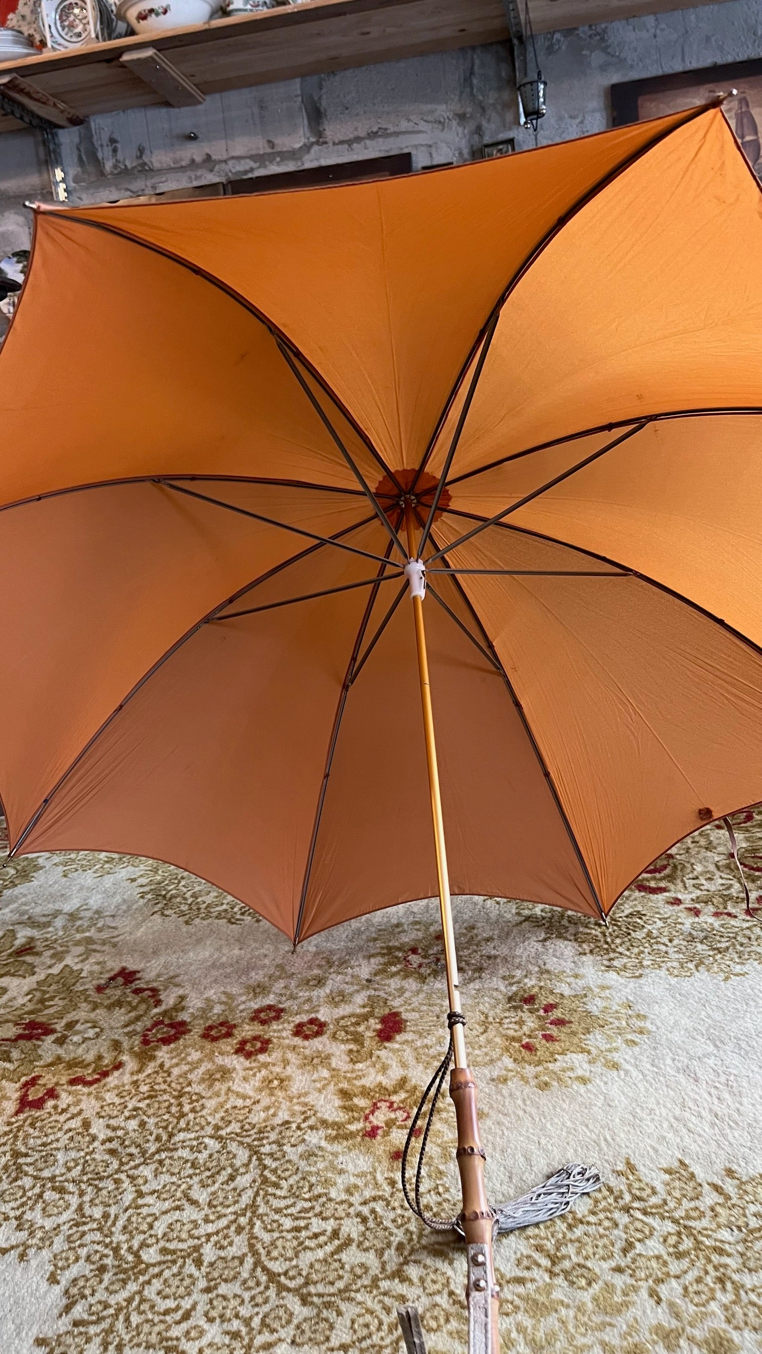 Vintage bamboo handle parasol/umbrella