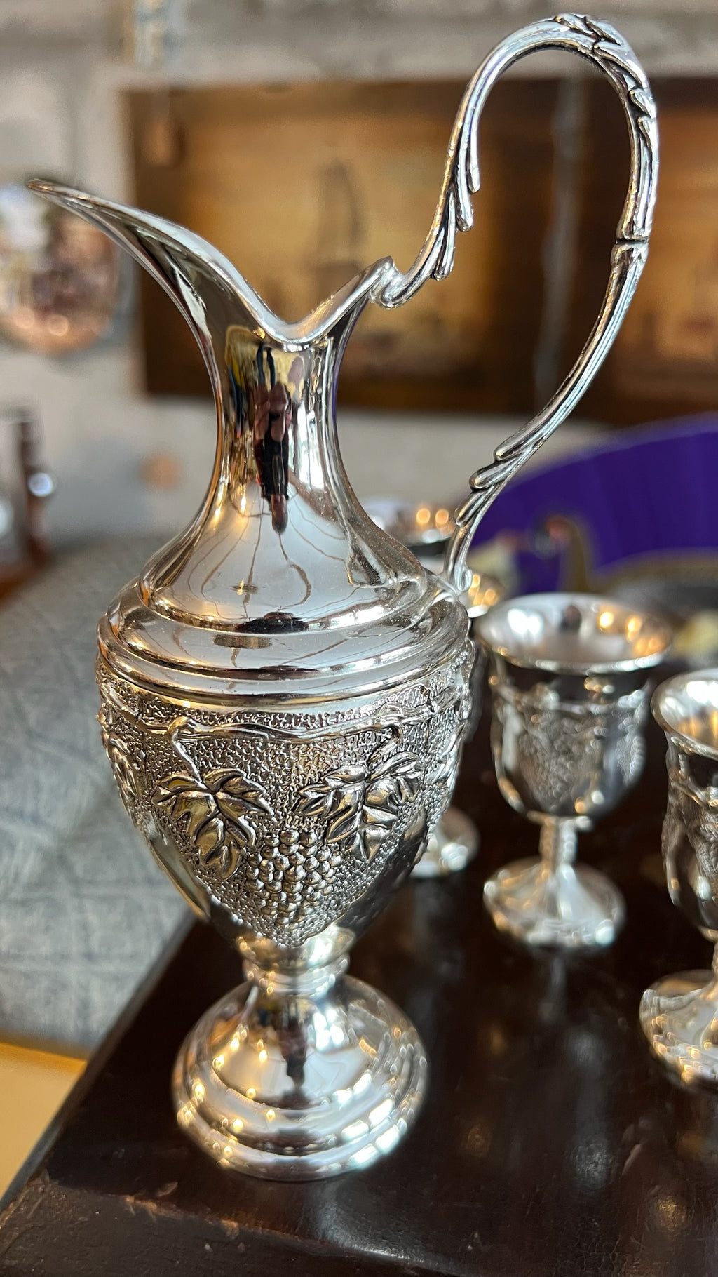 Vintage silver-plated liquor set