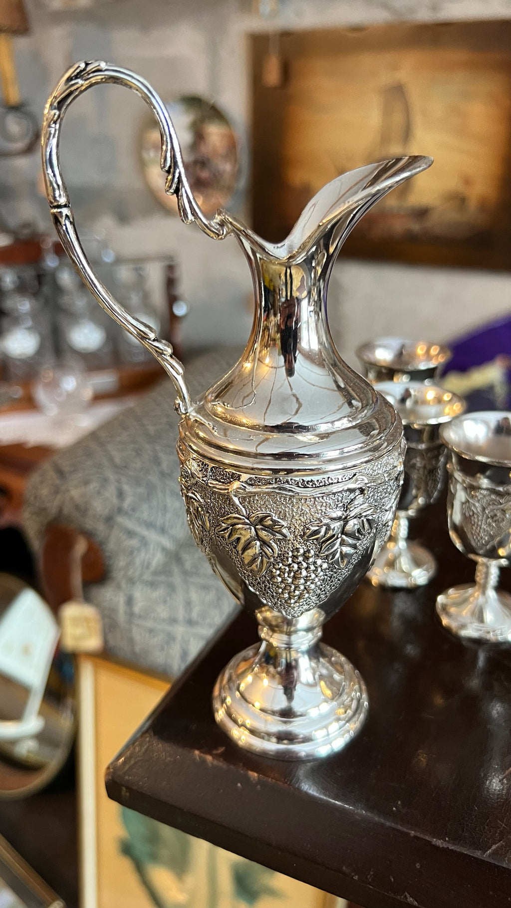 Vintage silver-plated liquor set