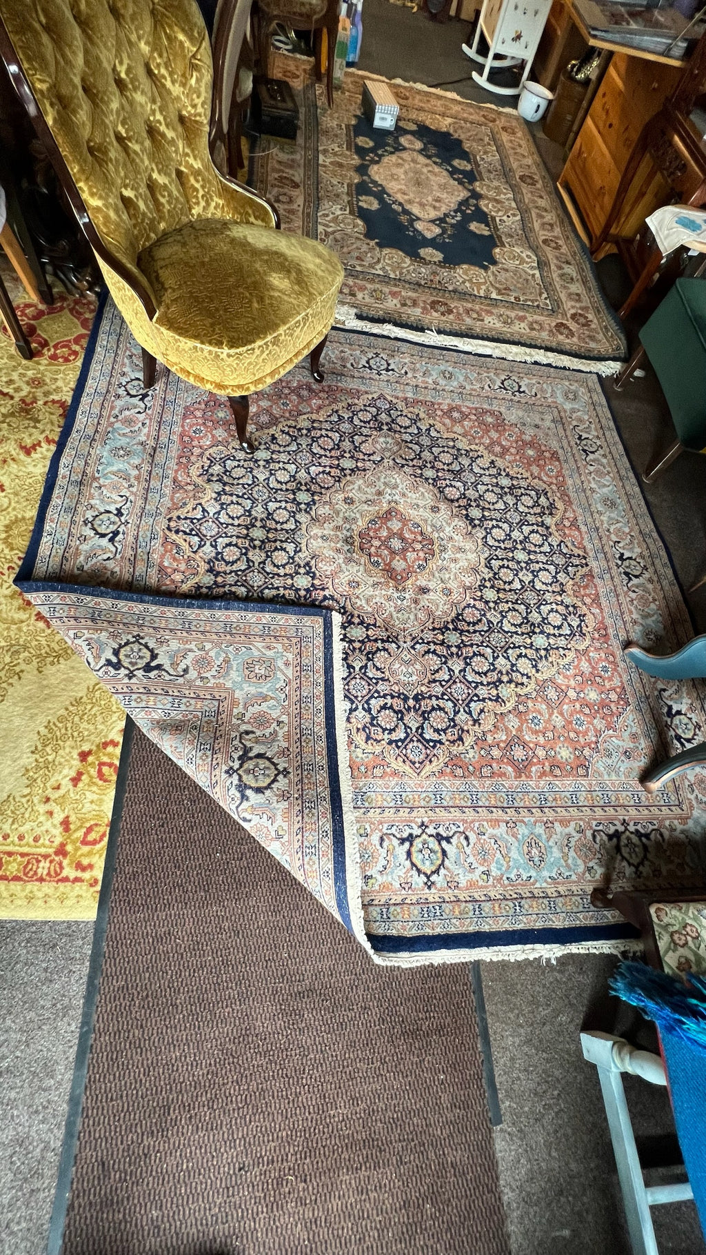 Hand-knotted Moud style rug