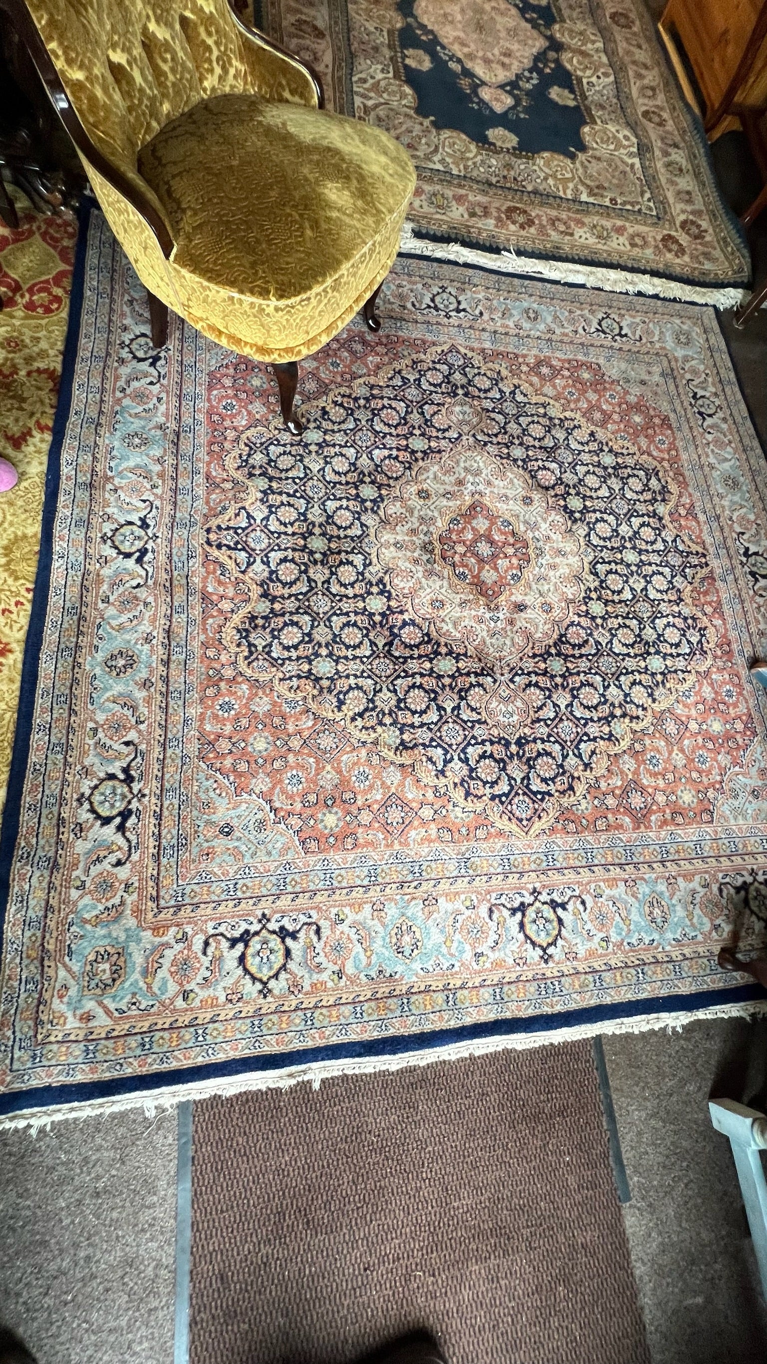 Hand-knotted Moud style rug