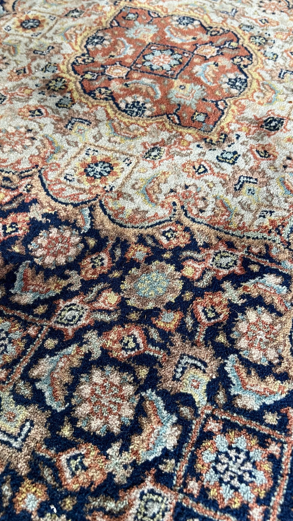 Hand-knotted Moud style rug