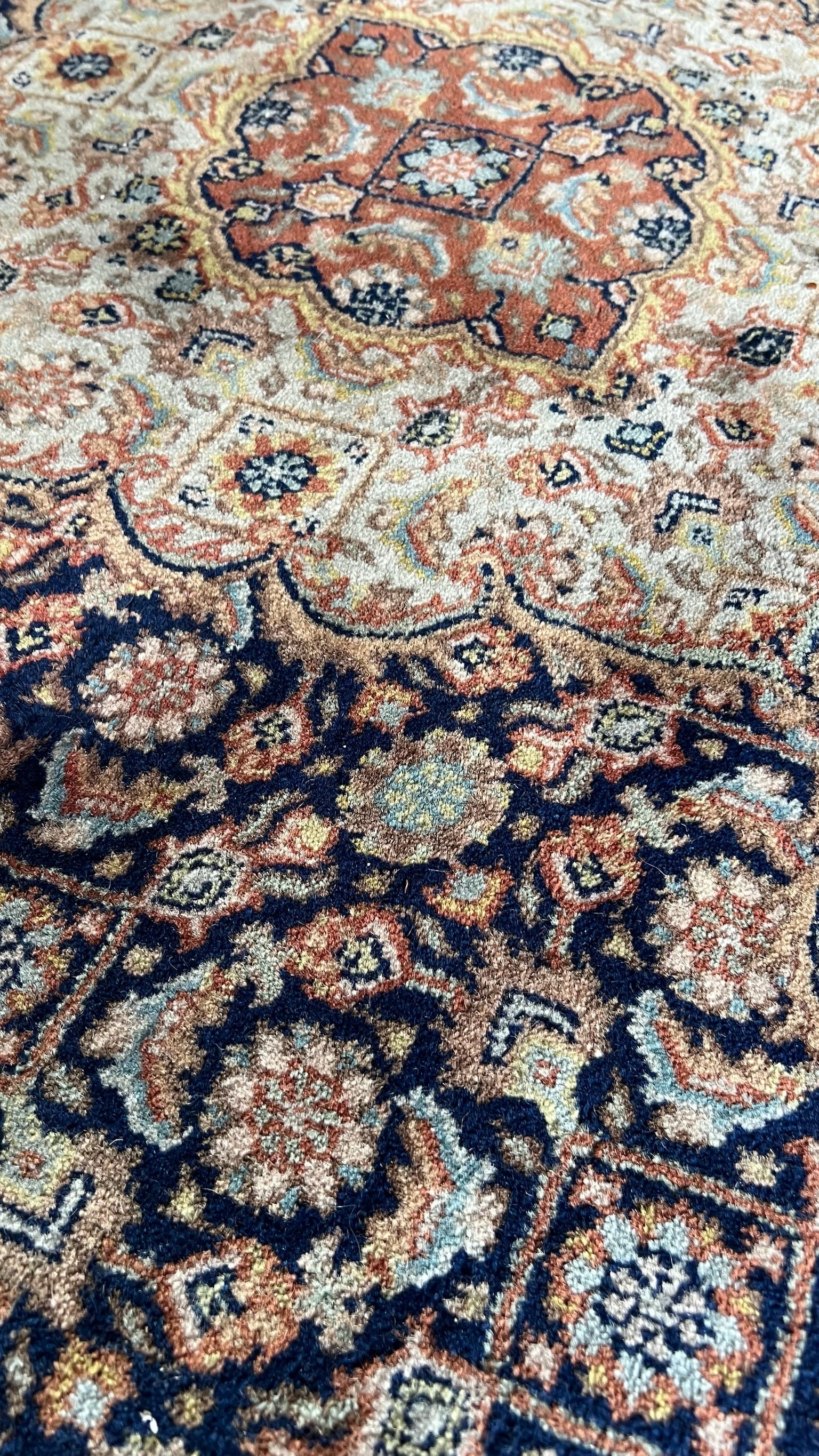 Hand-knotted Moud style rug
