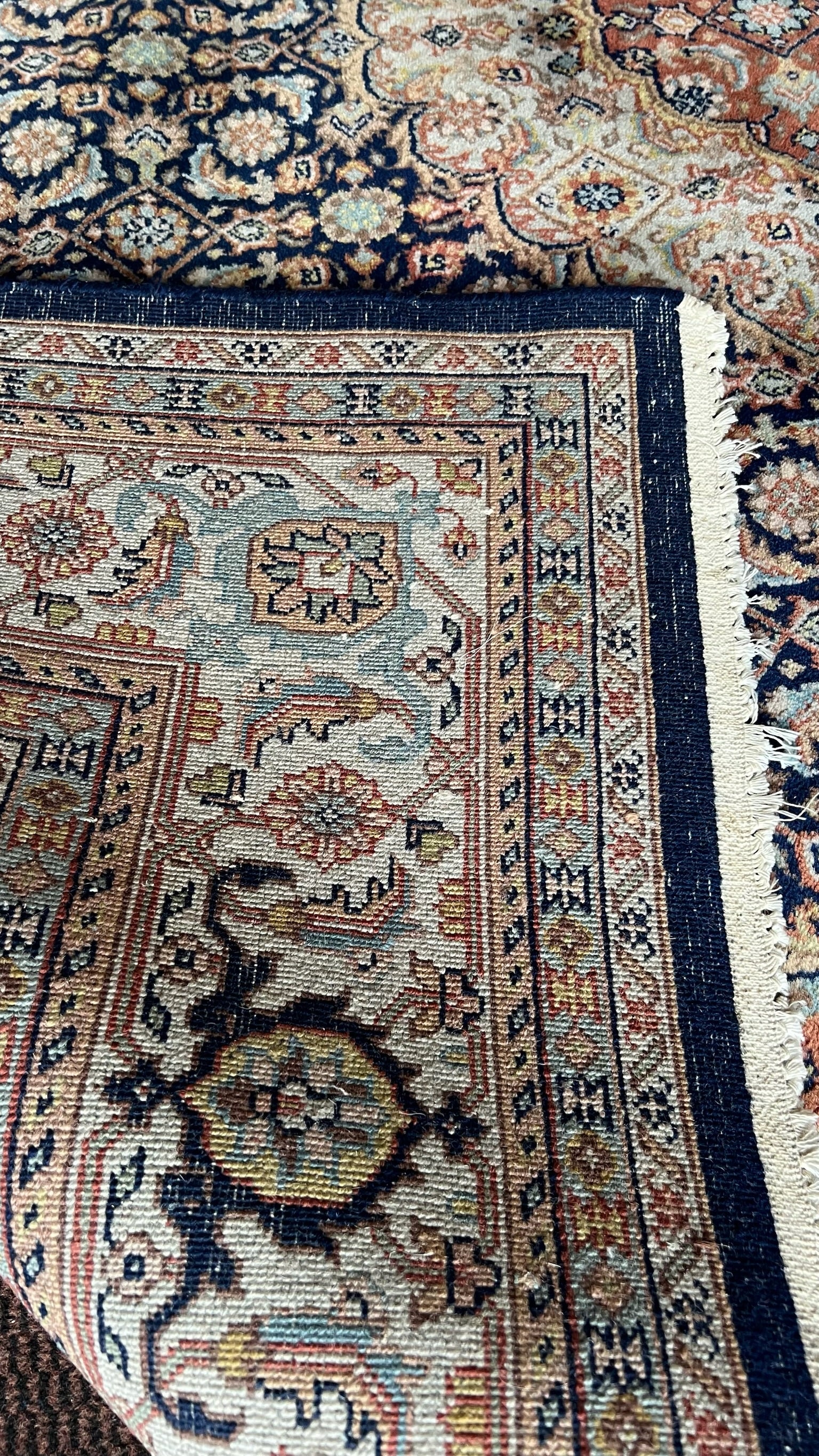 Hand-knotted Moud style rug