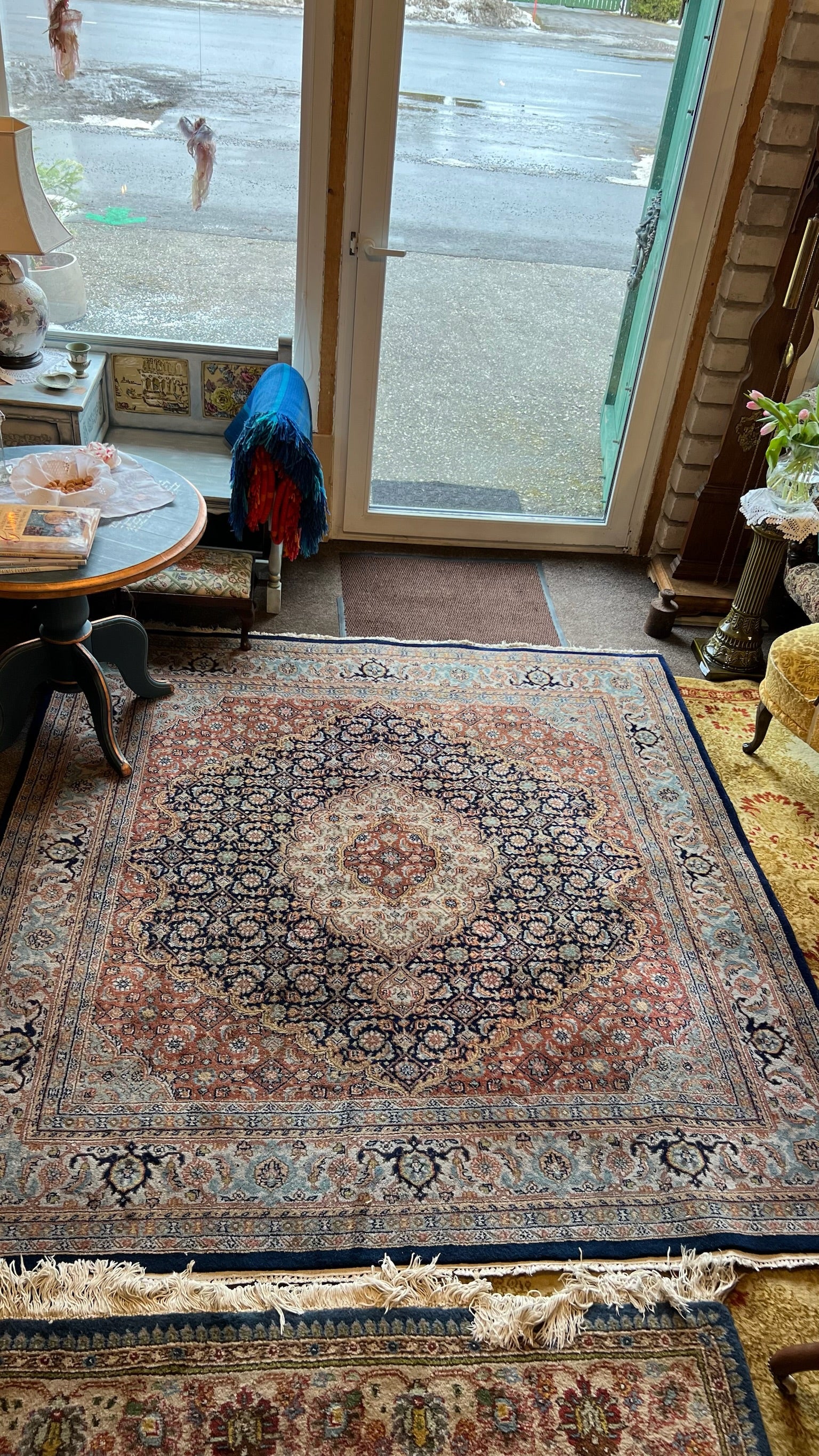 Hand-knotted Moud style rug