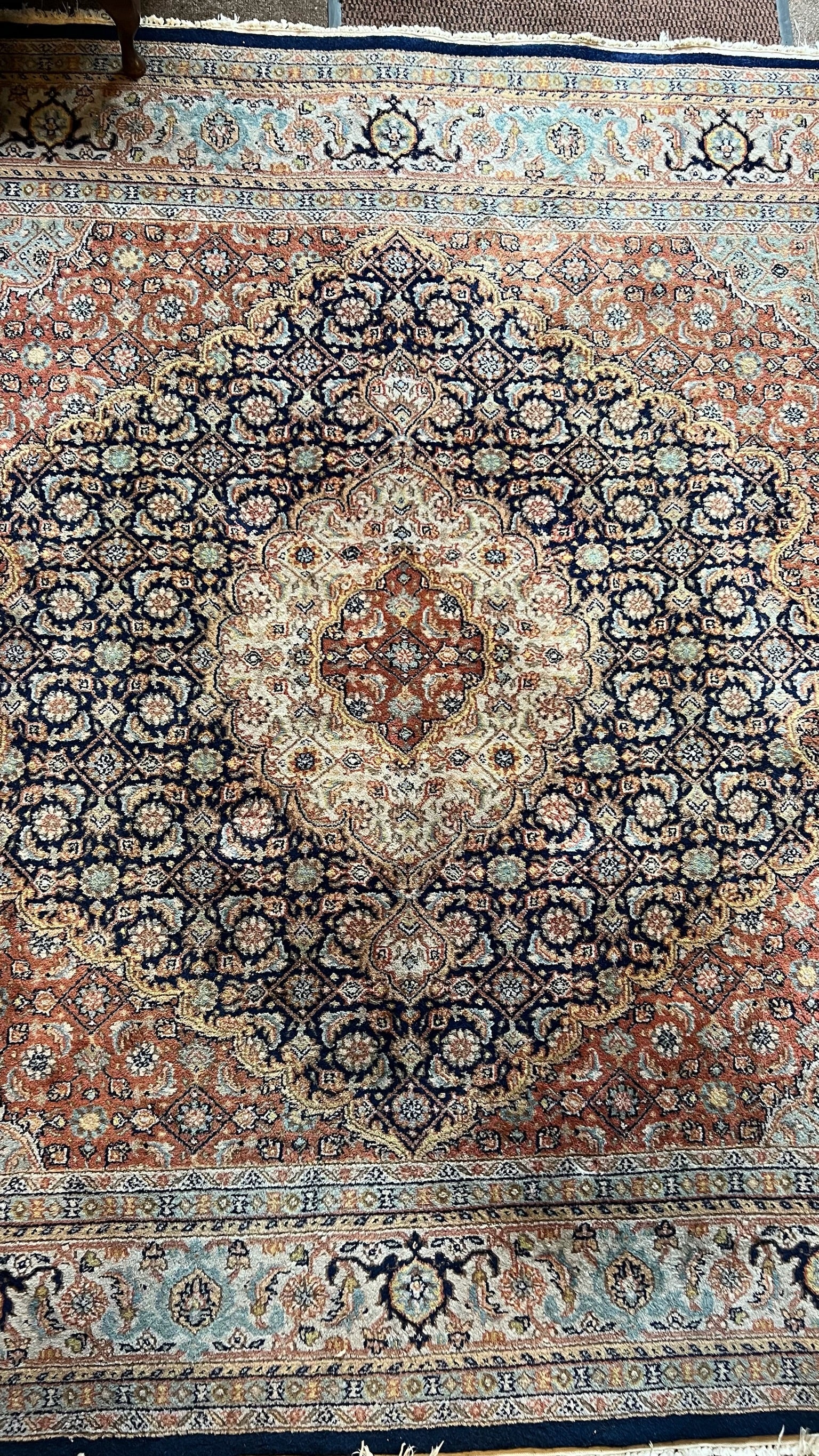 Hand-knotted Moud style rug