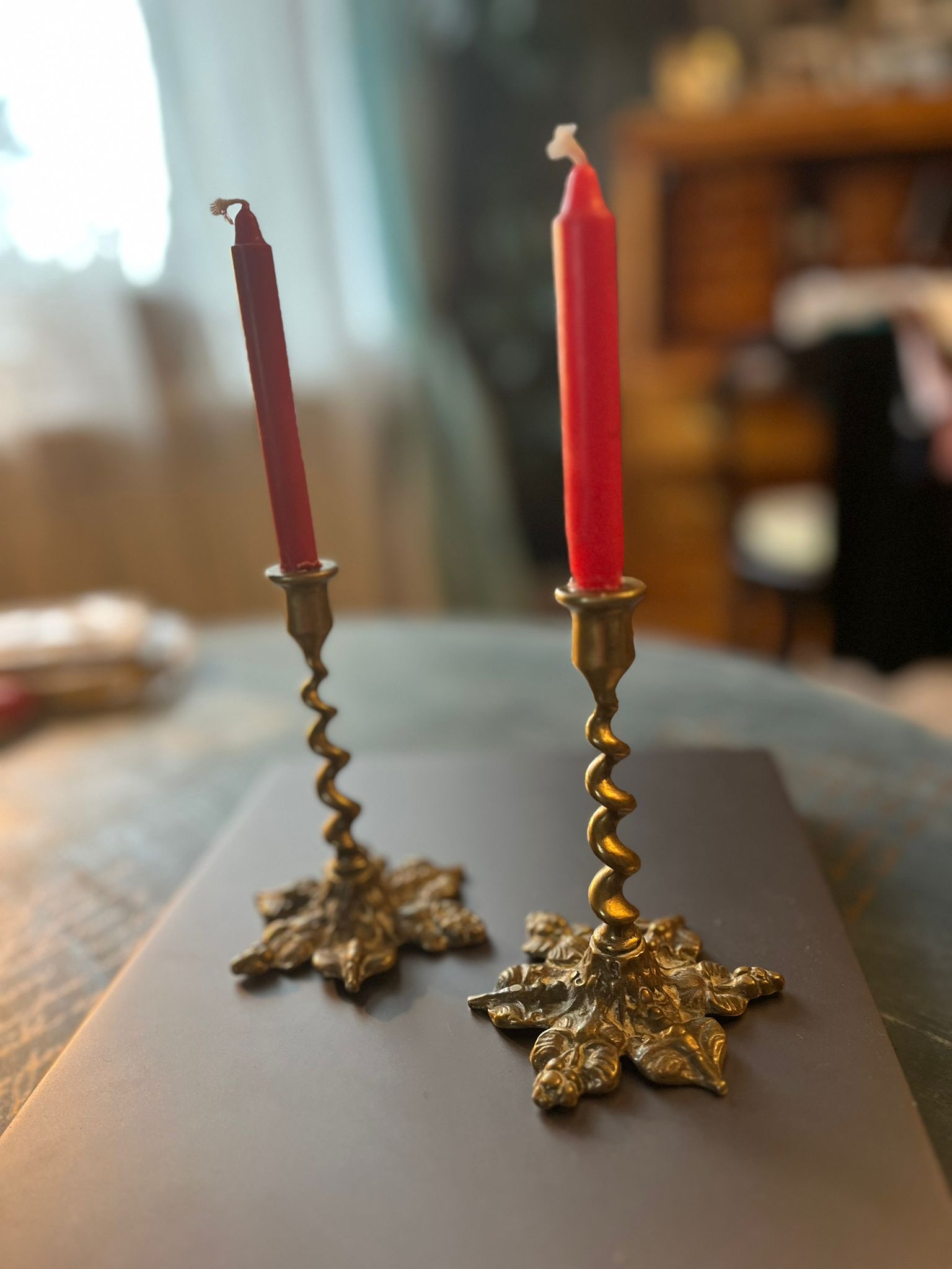 Antique brass candlesticks – baroque style