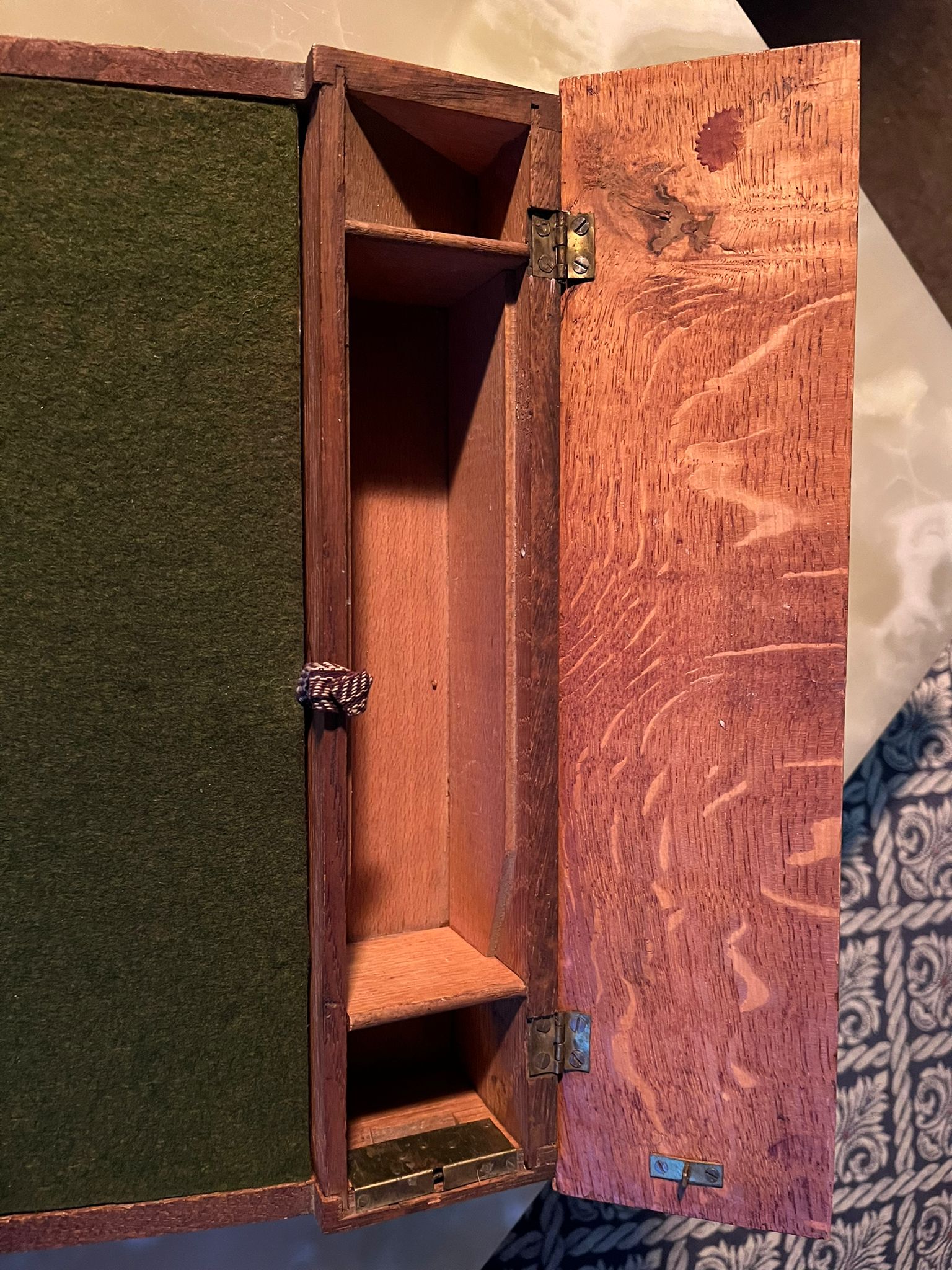 Antique oak writing box / writing chest