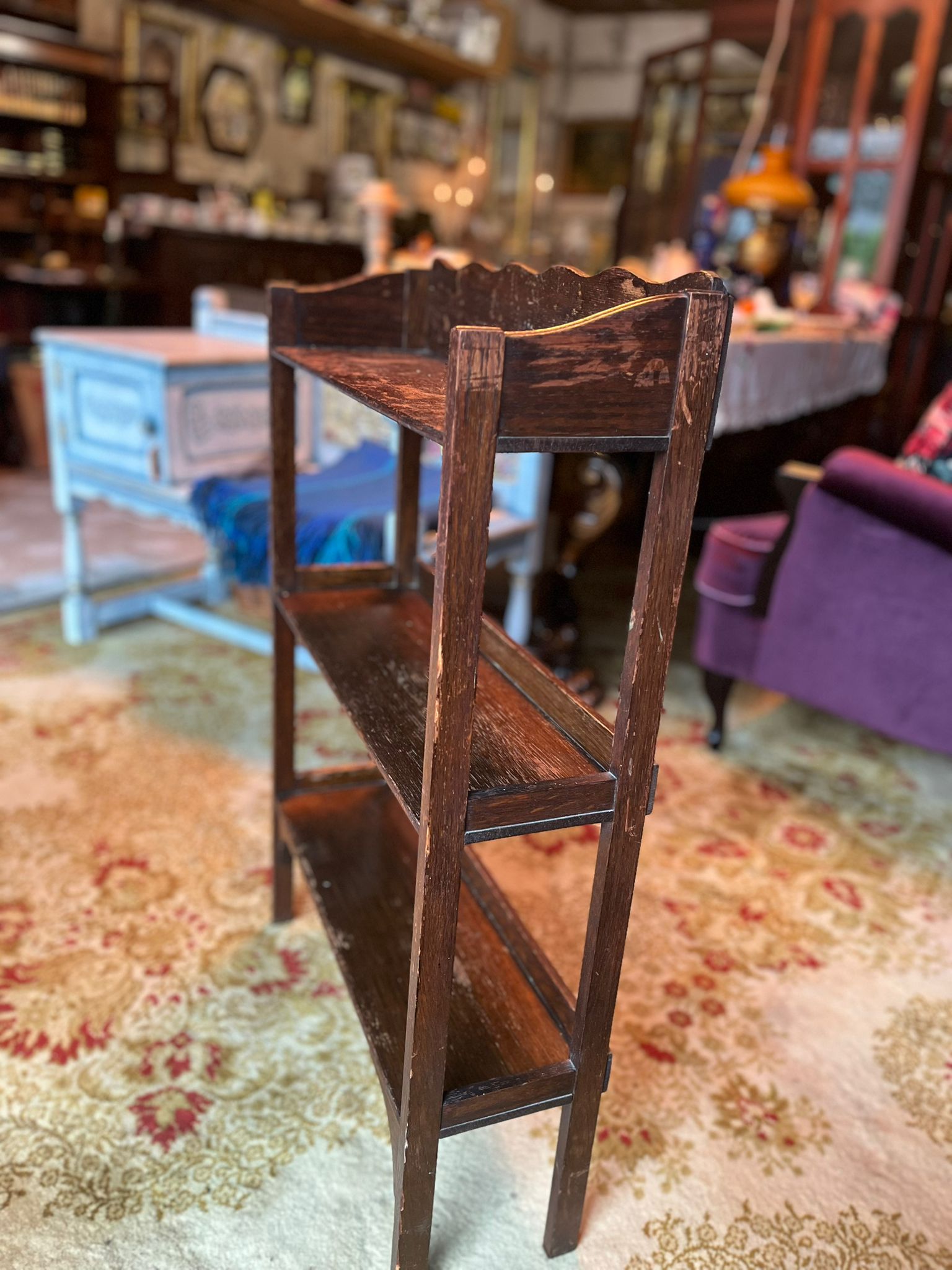 Antique oak bookcase / display stand