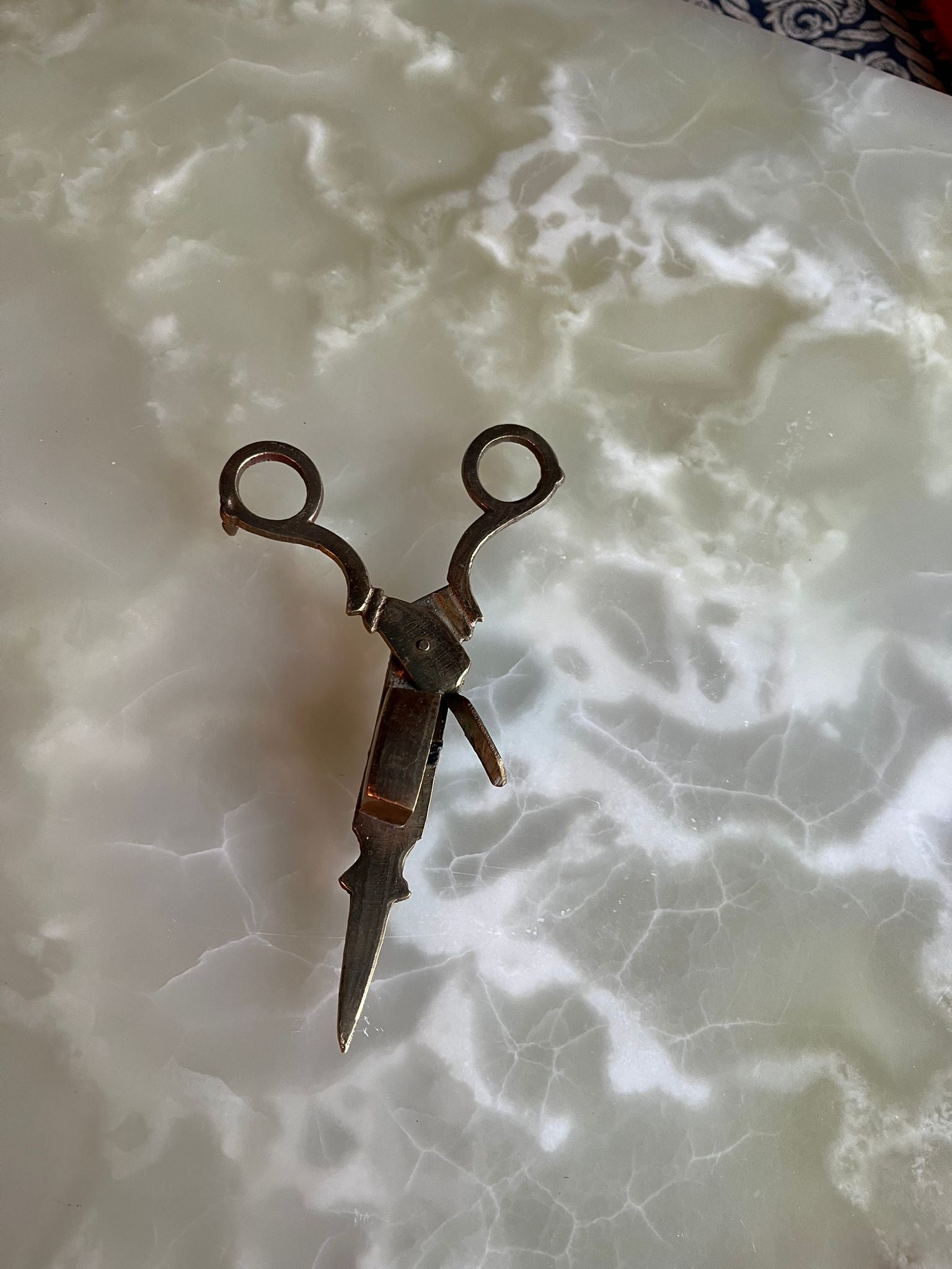 Antique brass candle holder