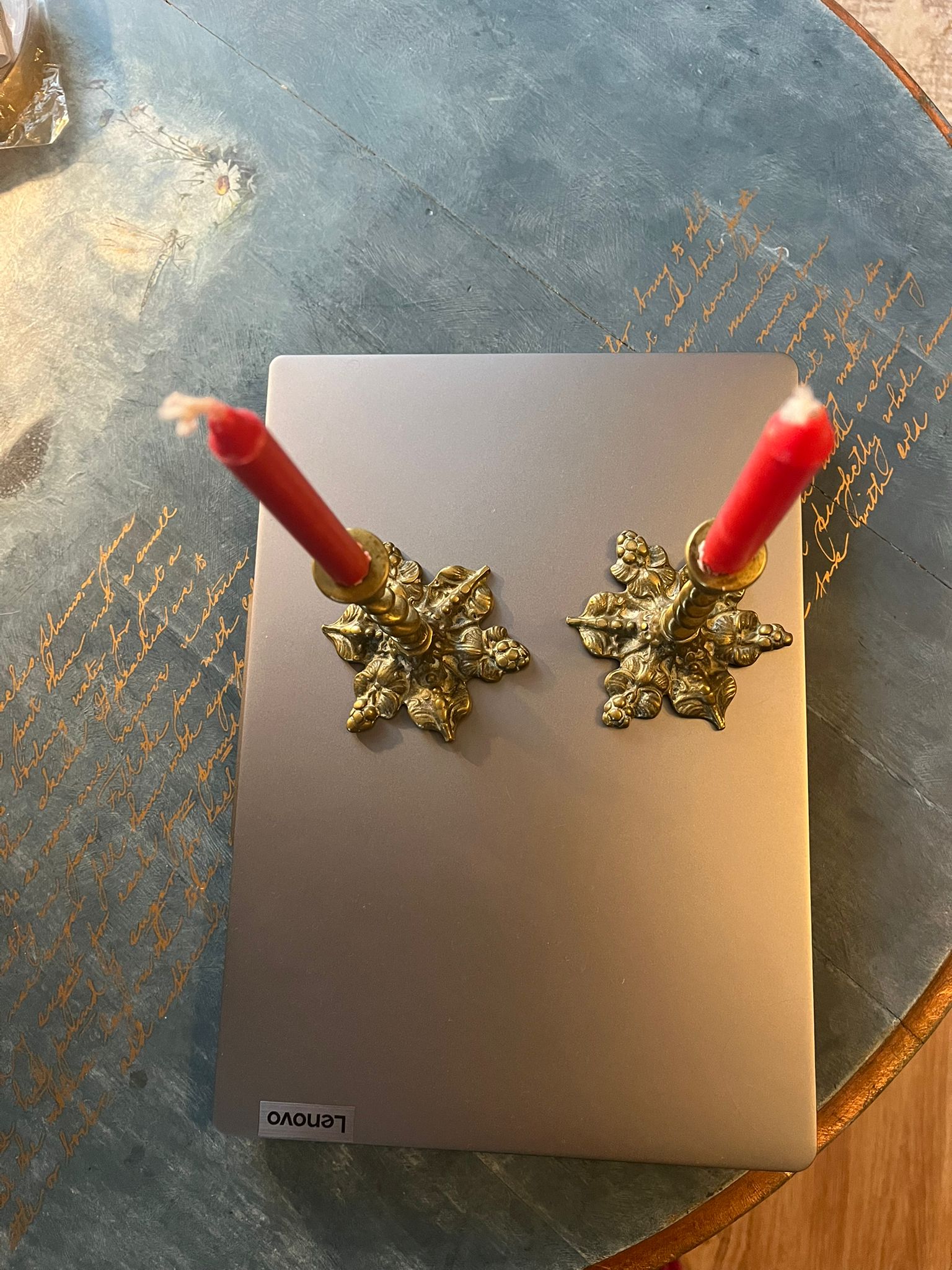 Antique brass candlesticks – baroque style
